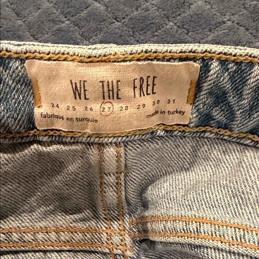 We The Free Light Blue Distressed Mini Skirt - Picture 6 of 7
